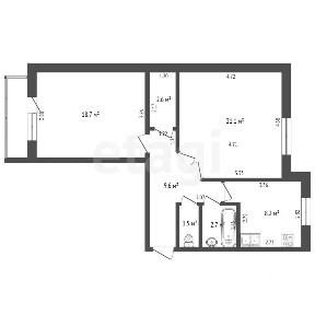 Продается 2-комн. квартира, 64,4 м²