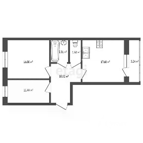 Продается 2-комн. квартира, 61 м²