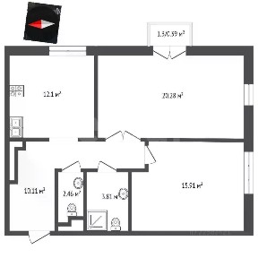 Продается 2-комн. квартира, 64,6 м²