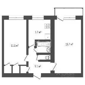 Продается 2-комн. квартира, 43 м²