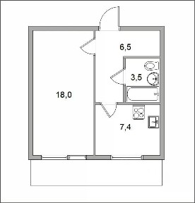 Продается 1-комн. квартира, 35,4 м²