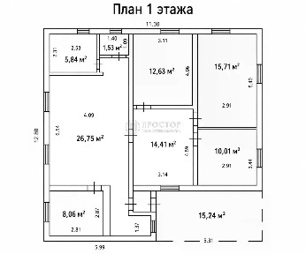 Продается 1-этажный дом, 113,1 м²