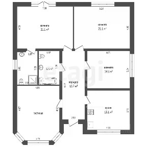 Продается 1-этажный дом, 116 м²