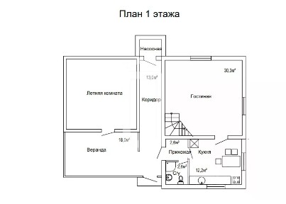 Продается 2-этажный дом, 76,3 м²