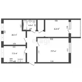 Продается 3-комн. квартира, 82,8 м²