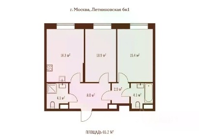 Продаются 2-комн. апартаменты, 65,3 м²