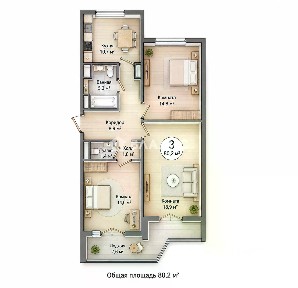 Продается 3-комн. квартира, 81 м²