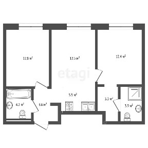 Продается 2-комн. квартира, 58,2 м²