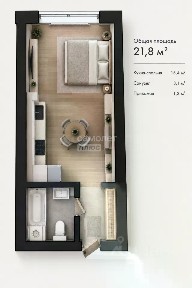 Продается студия, 21,8 м²