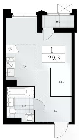 Продается студия, 29,3 м²