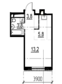 Продается студия, 27 м²