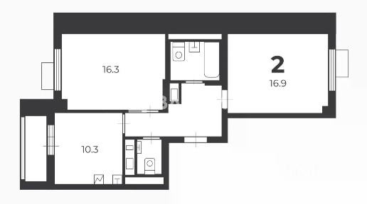Продается 2-комн. квартира, 57 м²