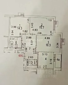 Продается 3-комн. квартира, 75,7 м²