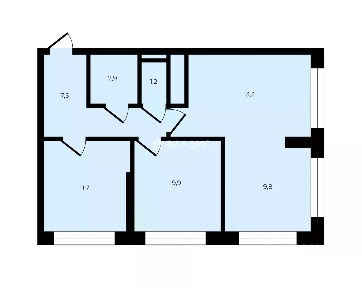 Продается 2-комн. квартира, 54,3 м²