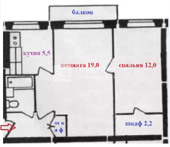 Продается 2-комн. квартира, 46,5 м²