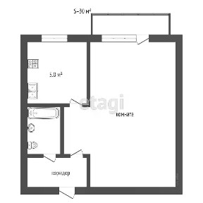 Продается 1-комн. квартира, 30 м²