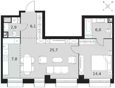 Продается 2-комн. квартира, 62,9 м²