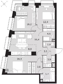 Продается 4-комн. квартира, 92,3 м²