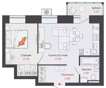 Продается 1-комн. квартира, 41 м²