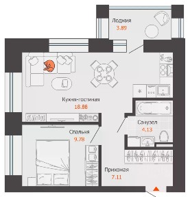Продается 1-комн. квартира, 42 м²