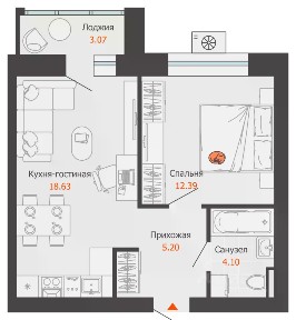 Продается 1-комн. квартира, 42 м²