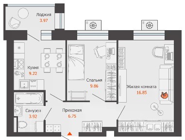 Продается 2-комн. квартира, 49 м²