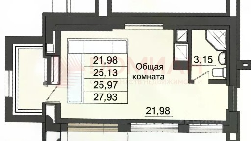 Продается студия, 27,7 м²