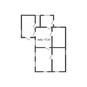 Продается 1-этажный дом, 73,2 м²