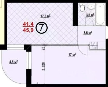 Продается 1-комн. квартира, 45,9 м²