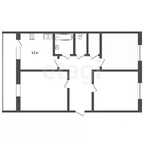 Продается 3-комн. квартира, 59 м²