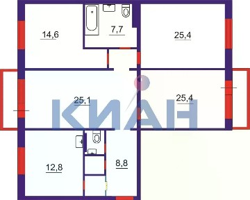 Продается 4-комн. квартира, 124,6 м²