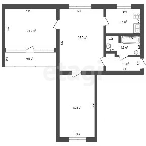 Продается 3-комн. квартира, 81,6 м²