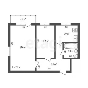 Продается 2-комн. квартира, 42,4 м²