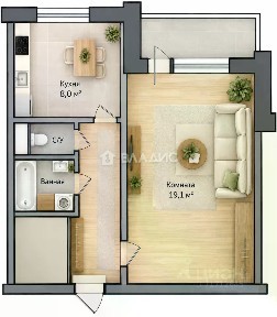 Продается 1-комн. квартира, 40 м²