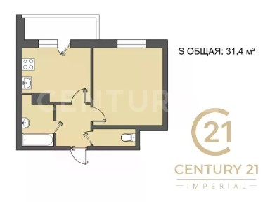 Продается 1-комн. квартира, 31,4 м²
