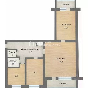 Продается 3-комн. квартира, 58,4 м²