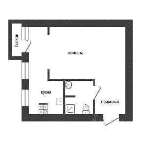 Продается 1-комн. квартира, 32,3 м²