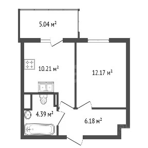 Продается 1-комн. квартира, 34,5 м²