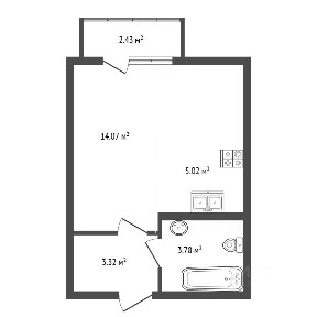 Продается студия, 26 м²