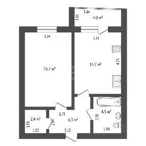 Продается 1-комн. квартира, 44 м²