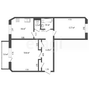 Продается 2-комн. квартира, 54 м²