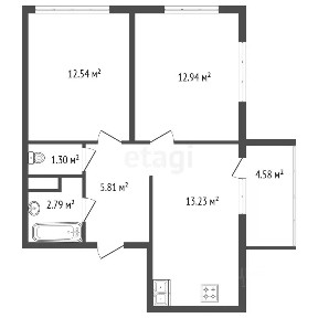 Продается 2-комн. квартира, 48,6 м²