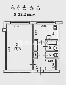 Продается 1-комн. квартира, 32,9 м²