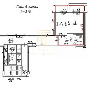 Продается 1-комн. квартира, 55 м²