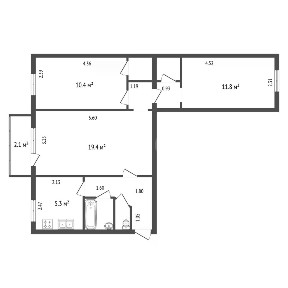 Продается 3-комн. квартира, 57 м²