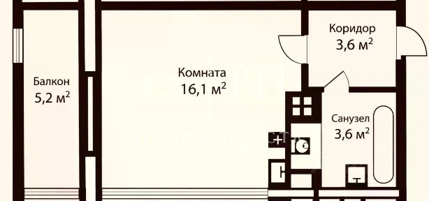 Продается студия, 23,3 м²