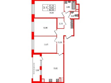 Продается 3-комн. квартира, 78,3 м²