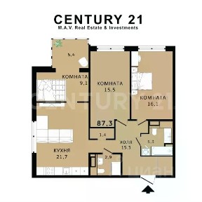Продается 3-комн. квартира, 87,3 м²