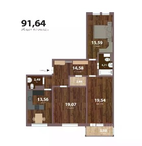 Продается 3-комн. квартира, 88,9 м²