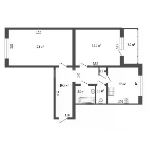 Продается 2-комн. квартира, 52,1 м²